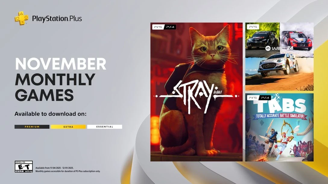 PlayStation Plus November games: Stray, WRC 24 and TABS land soon