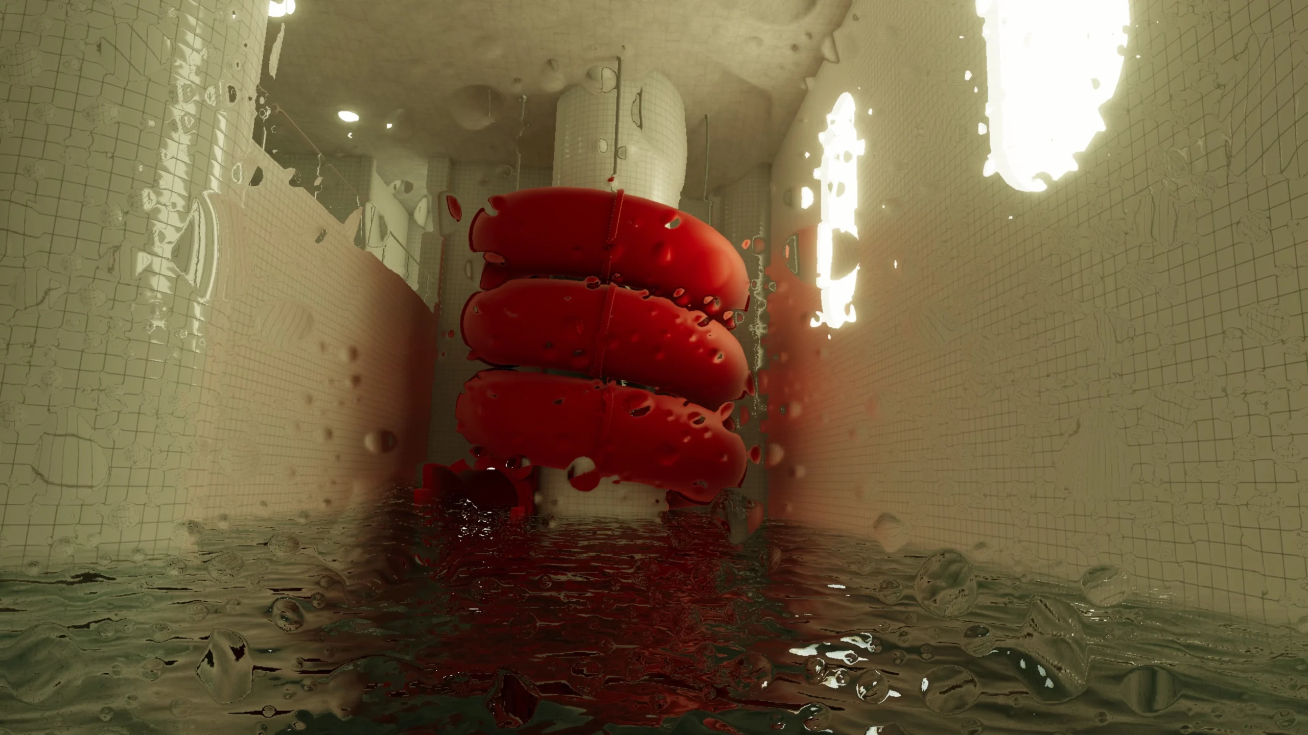 Pools game features a vibrant red lifebuoy in a water-filled, immersive environment. Experience a unique PS5 gameplay!