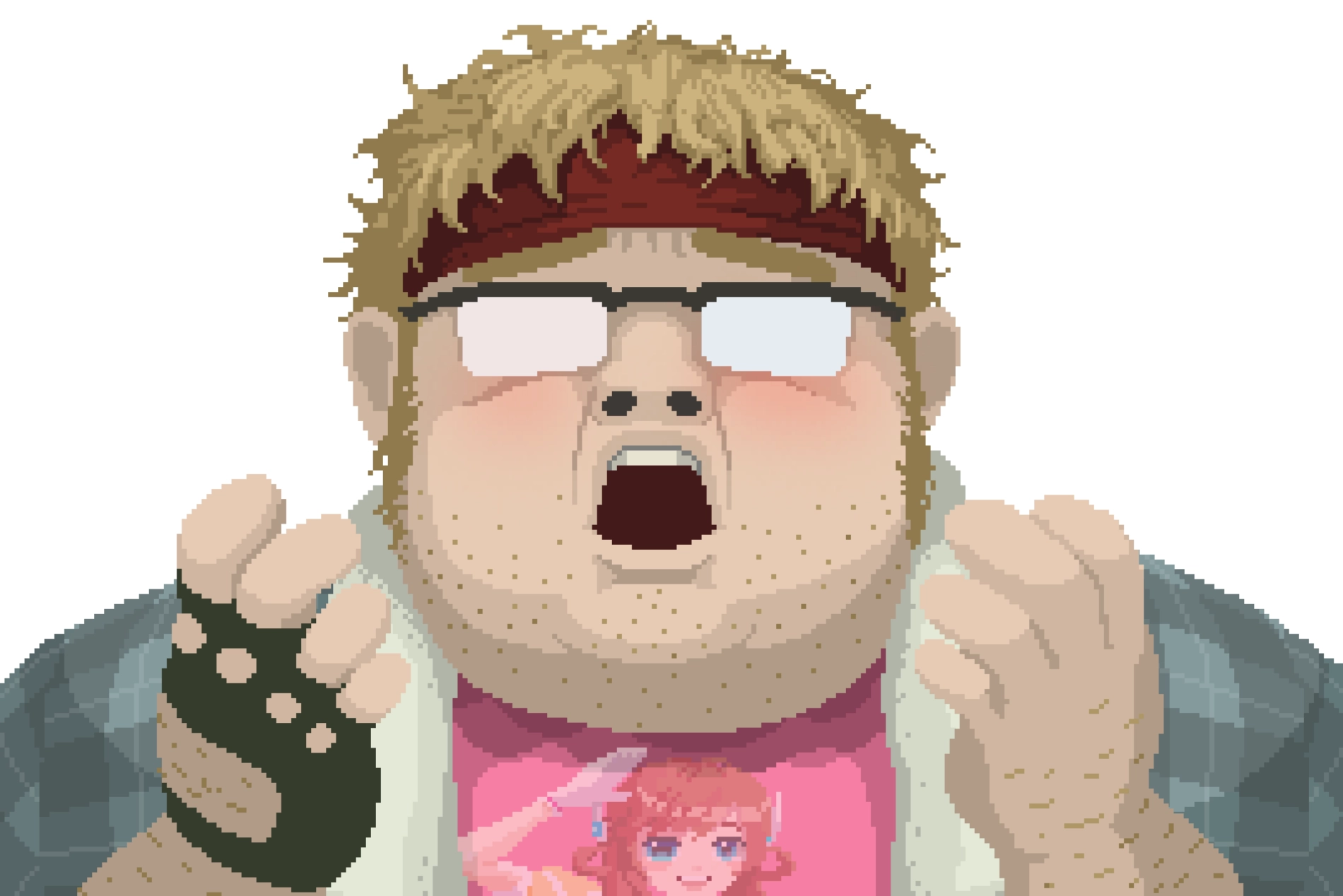 Alt text: "Pixel art of Dave, a clumsy character from