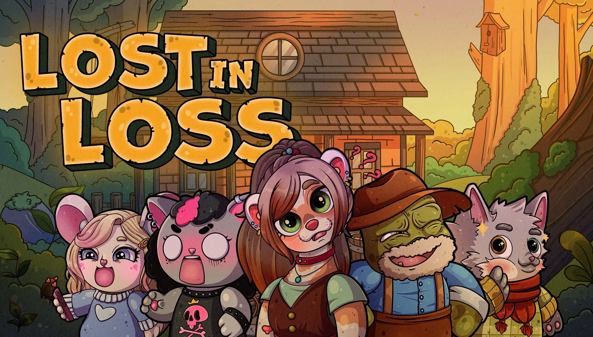 A colorful group of quirky cartoon characters from