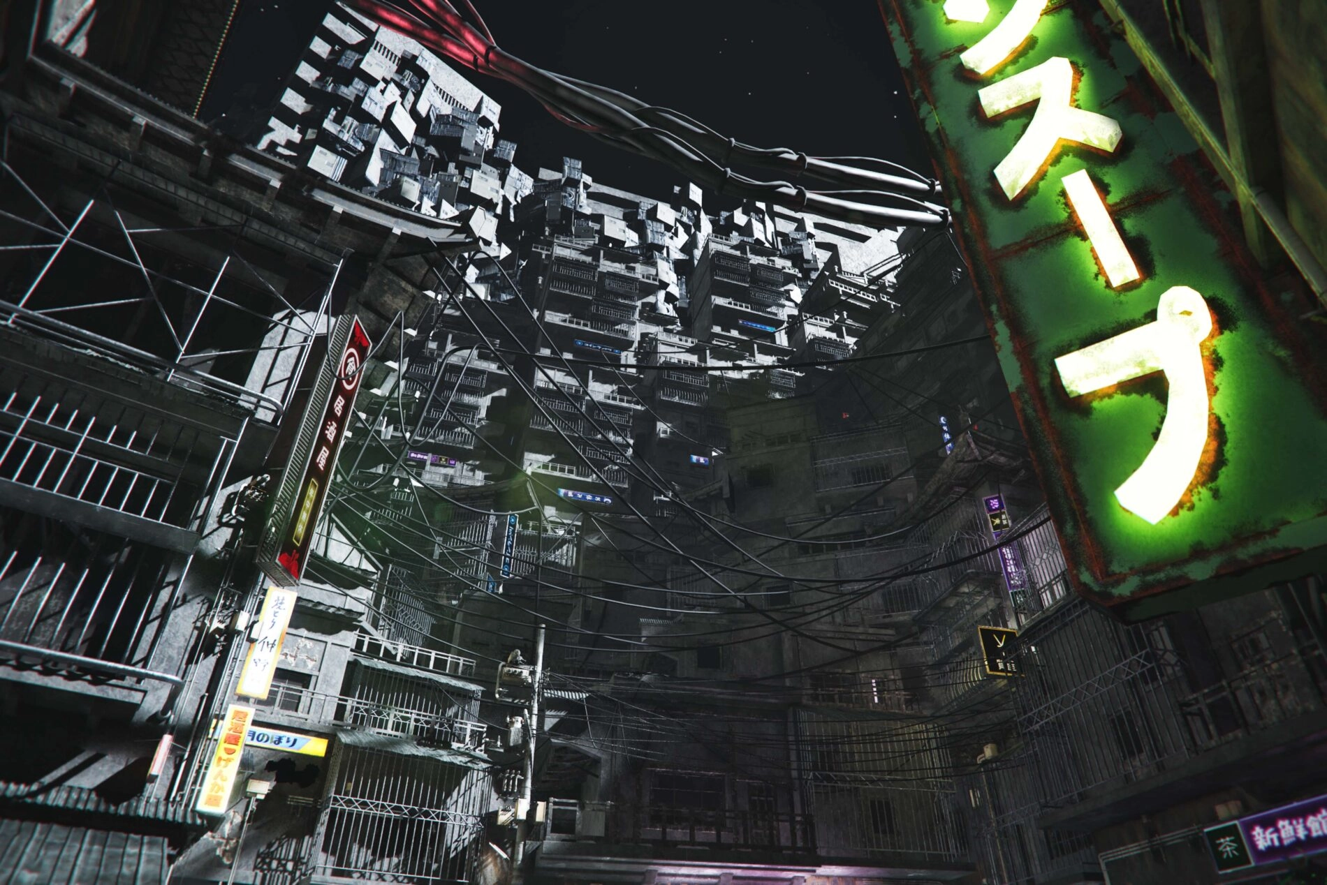 Futuristic cityscape inspired by feudal Japan, showcasing Sol Shogunate