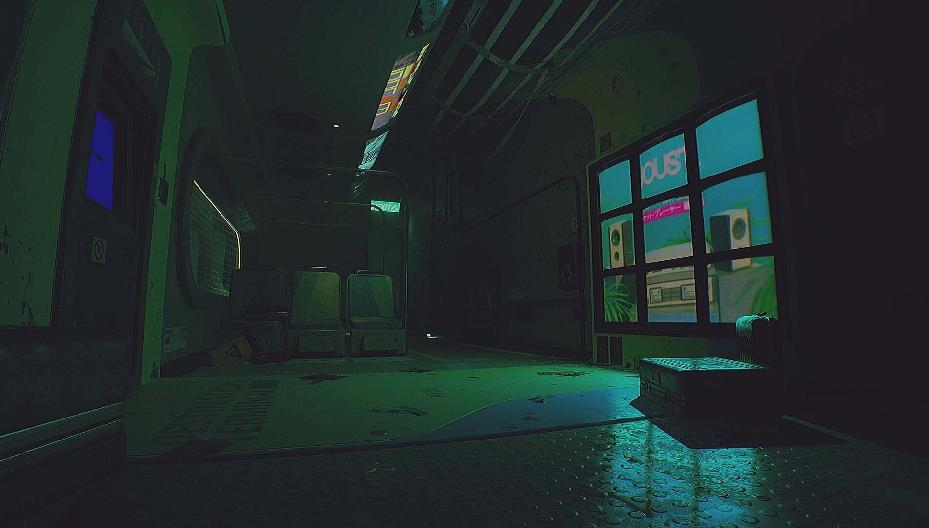 Spooky interior of an abandoned lunar base in Routine, showcasing immersive sci-fi horror elements. Available now on Xbox.