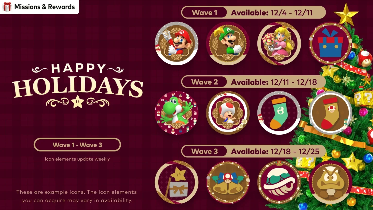 Holiday icon elements arrive on Nintendo Switch Online in waves