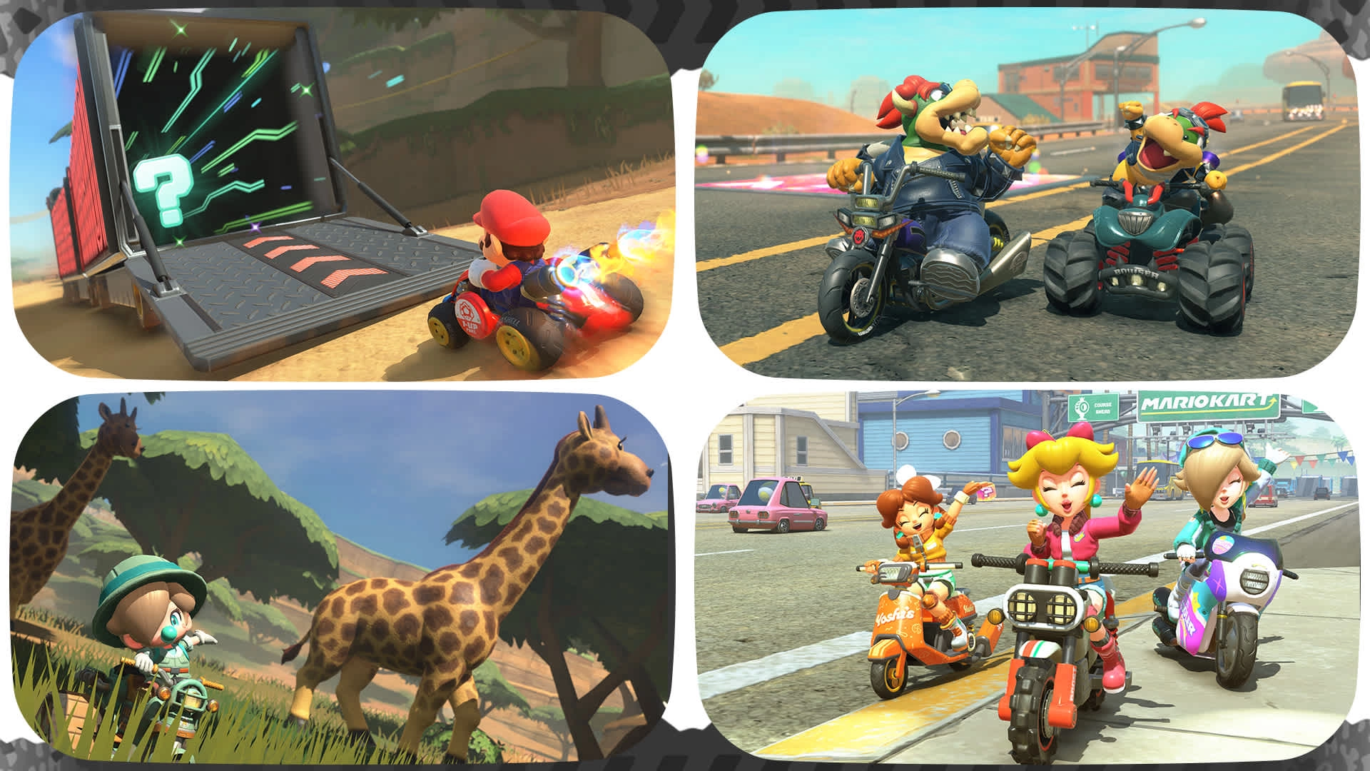 Exciting Mario Kart gameplay with vibrant characters, bikes, and racing tips for Nintendo Switch players.