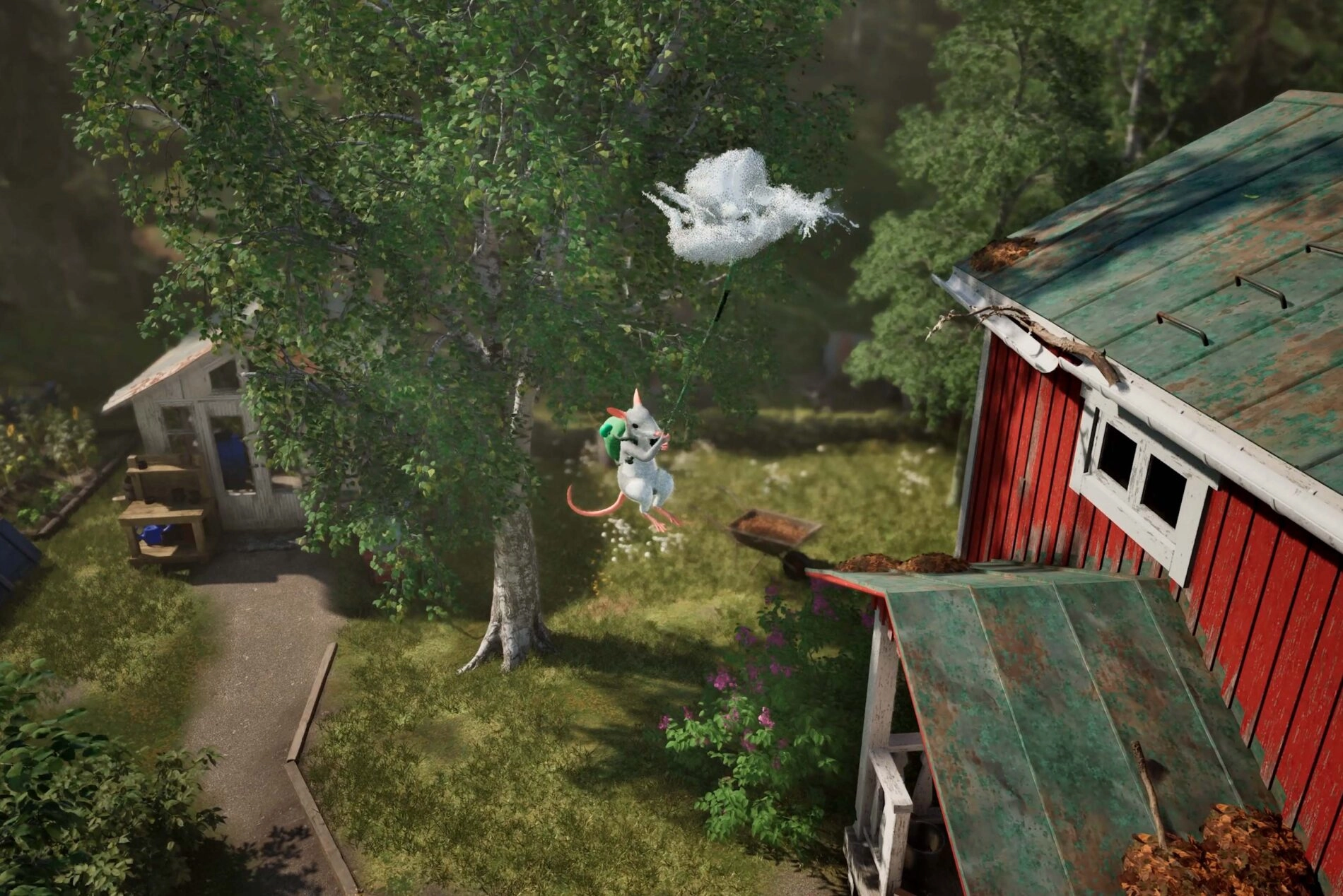 A tiny mouse helps a witch in a vibrant, magical world inspired by northern Sweden, featuring lush nature and unique puzzles.