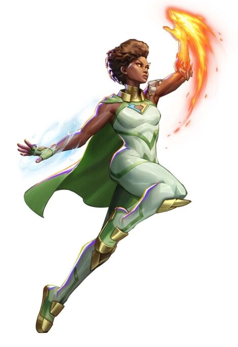 Introducing Ella Mental, an original character from Invincible VS, showcasing vibrant energy and unique superpowers.