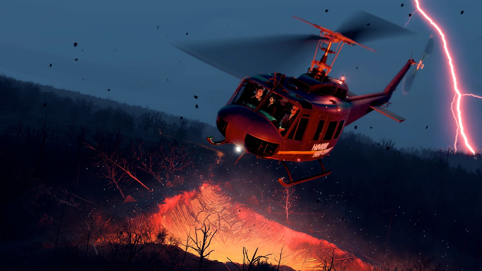Fly a Huey in Microsoft Flight Simulator 2024: Stranger Things expansion, battling supernatural threats in Hawkins, Indiana.