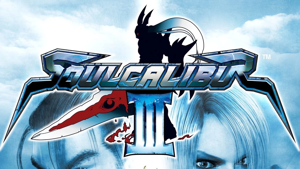 Poster for Soulcalibur III featuring dynamic characters, showcasing arcade action in the PlayStation Plus lineup for Decem...