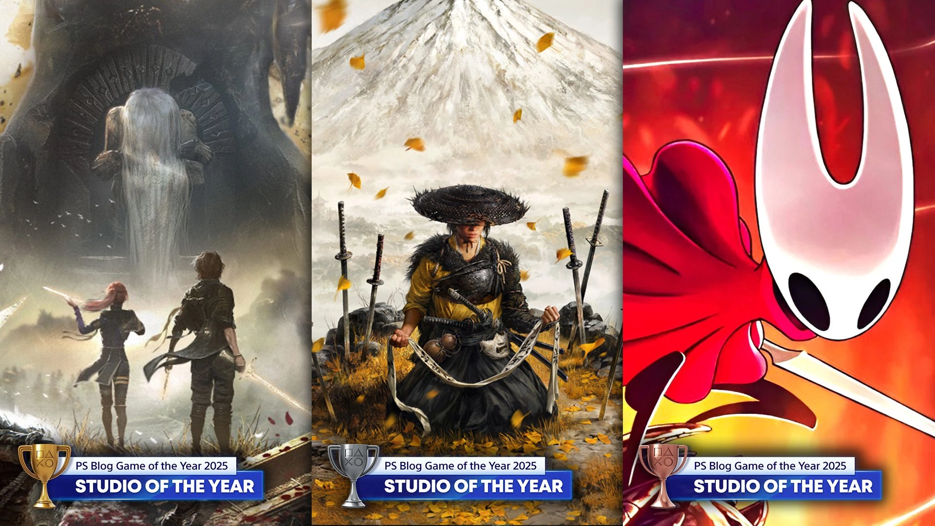 Collage of top games for PlayStation Blog 2025 Game of the Year awards, featuring iconic characters and studios.