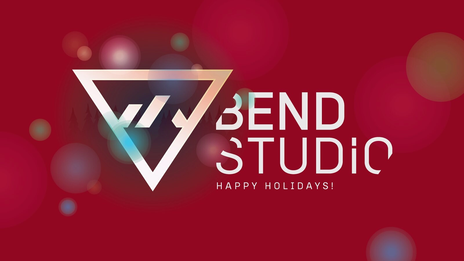 Holiday greetings from Bend Studio, wishing gamers joy and a happy season in 2026 with vibrant festive visuals.