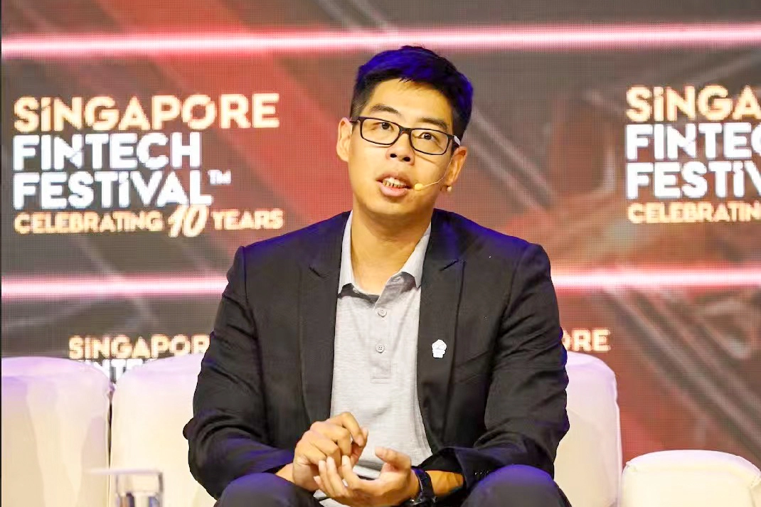 Forest Lin, Tencent VP, speaks on digital finance innovation at Singapore FinTech Festival 2025 panel, showcasing unified ...