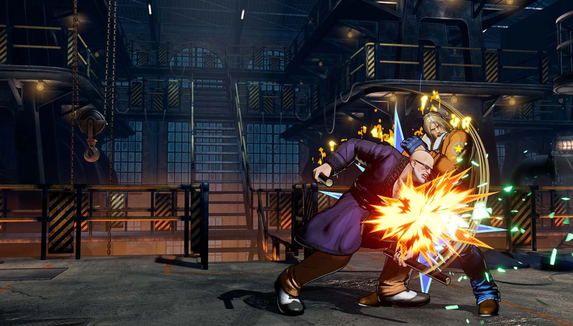 Mr. Big unleashing a powerful attack in Fatal Fury: City of the Wolves, showcasing his iconic combat style.