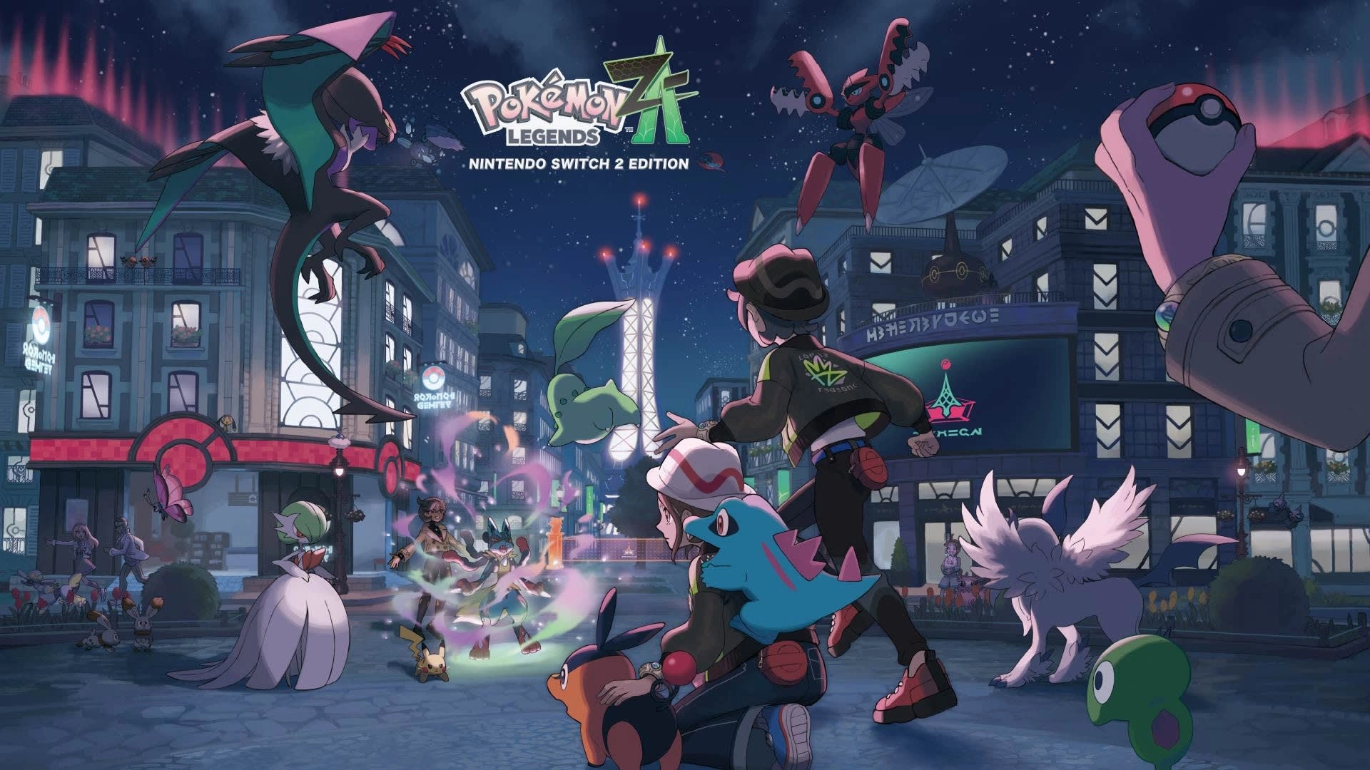 Explore the Pokémon Legends: Z-A DLC showcasing Hyperspace Lumiose, featuring colorful characters and Mega Evolutions.