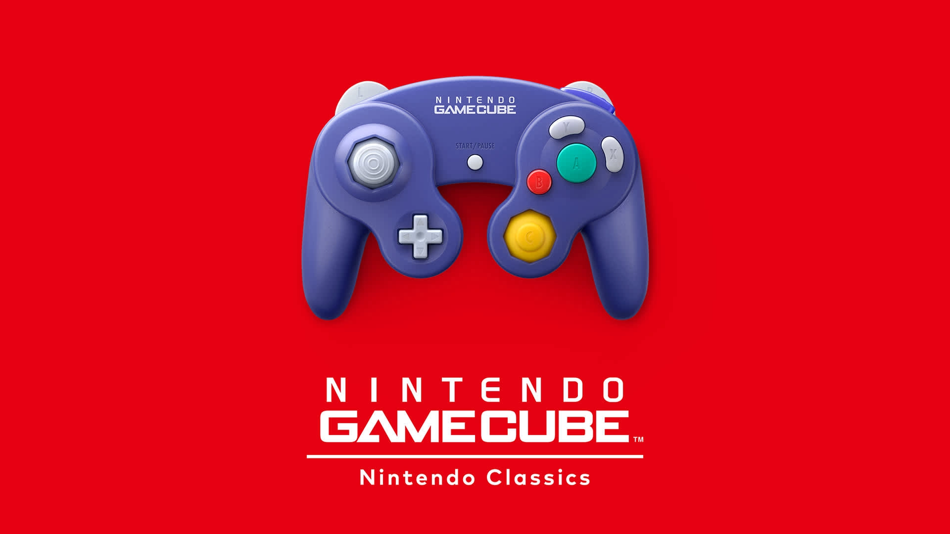 Nintendo GameCube controller with the Nintendo Classics logo, highlighting retro gaming access on Nintendo Switch Online.