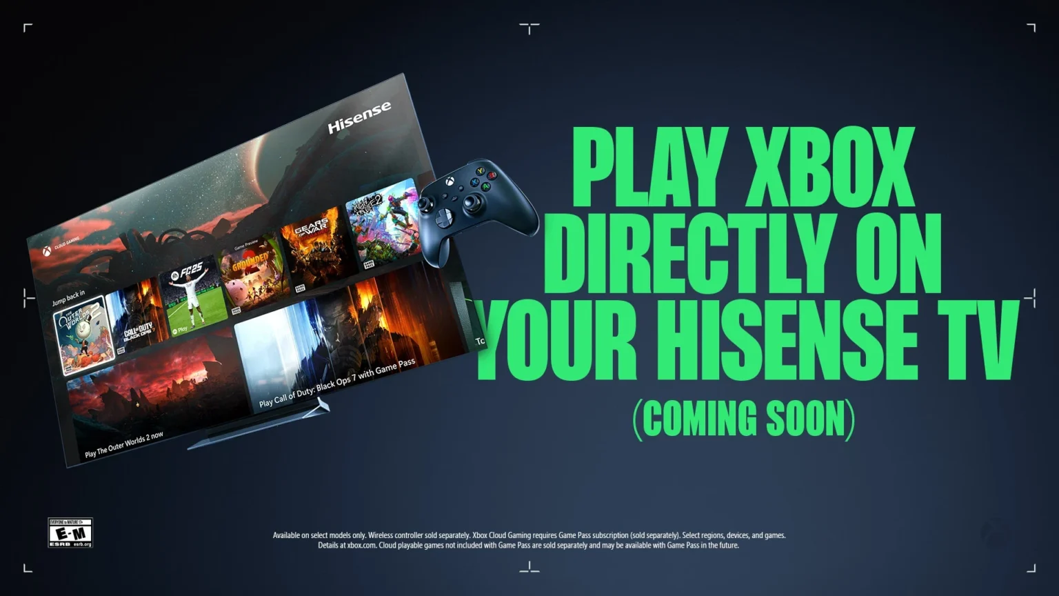 Xbox Cloud Gaming heads to select Hisense and V homeOS TVs in 2026
