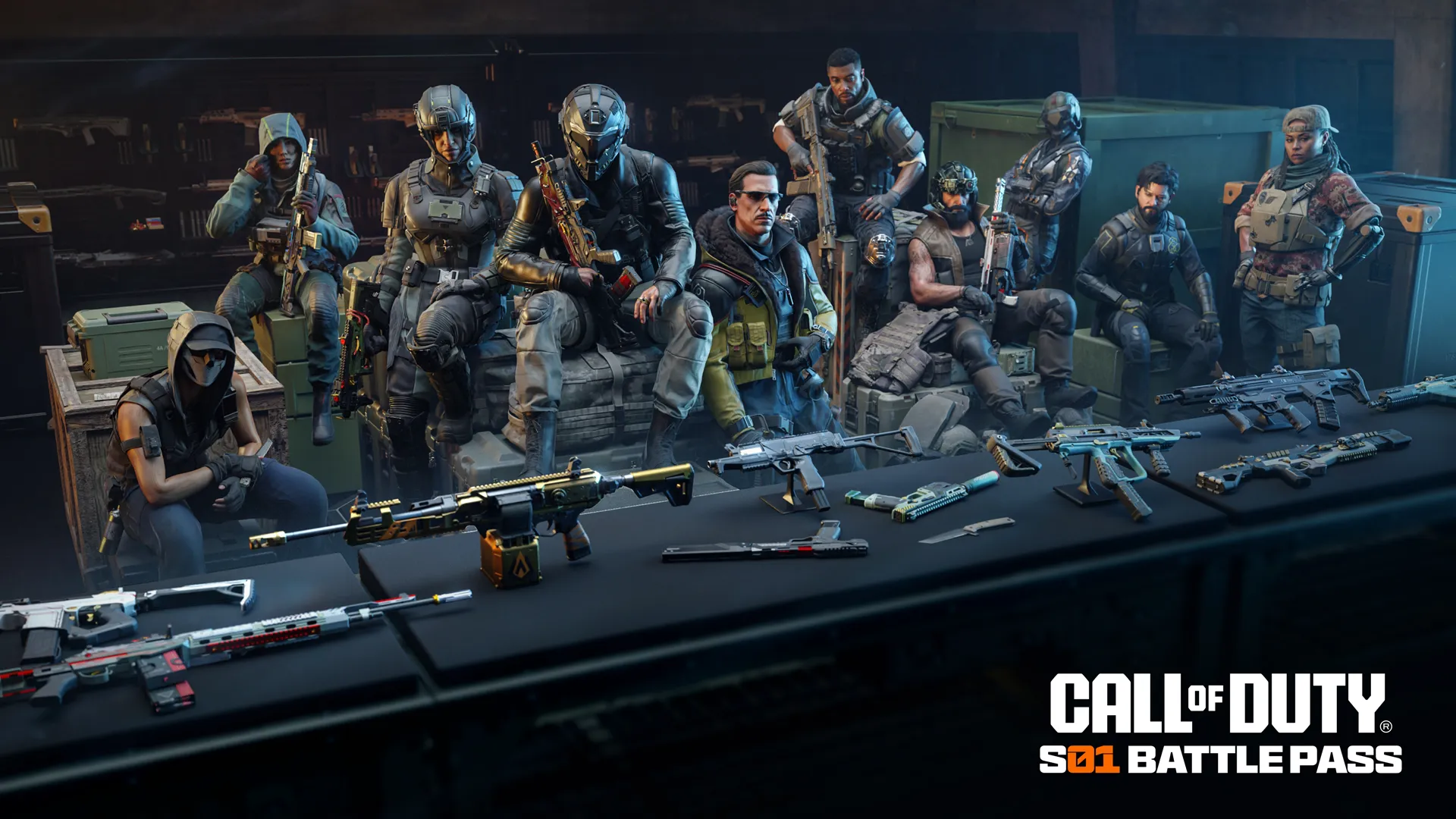 Call of Duty: Black Ops 7 Season 01 Battle Pass showcases operators, weapons, and rewards for players to unlock.