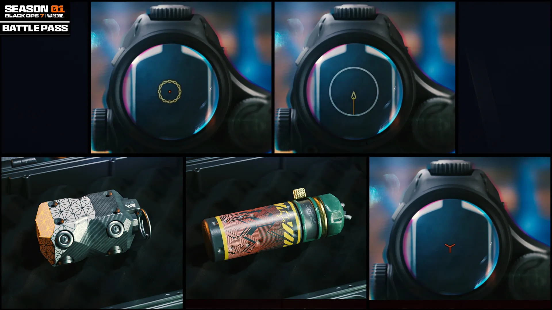 Season 01 Battle Pass for Call of Duty featuring new weapons, operator skins, and exclusive rewards for players.