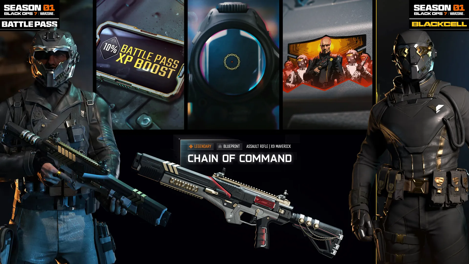 Season 01 Battle Pass for Call of Duty showcases new weapons, operators, and exclusive rewards for gamers.