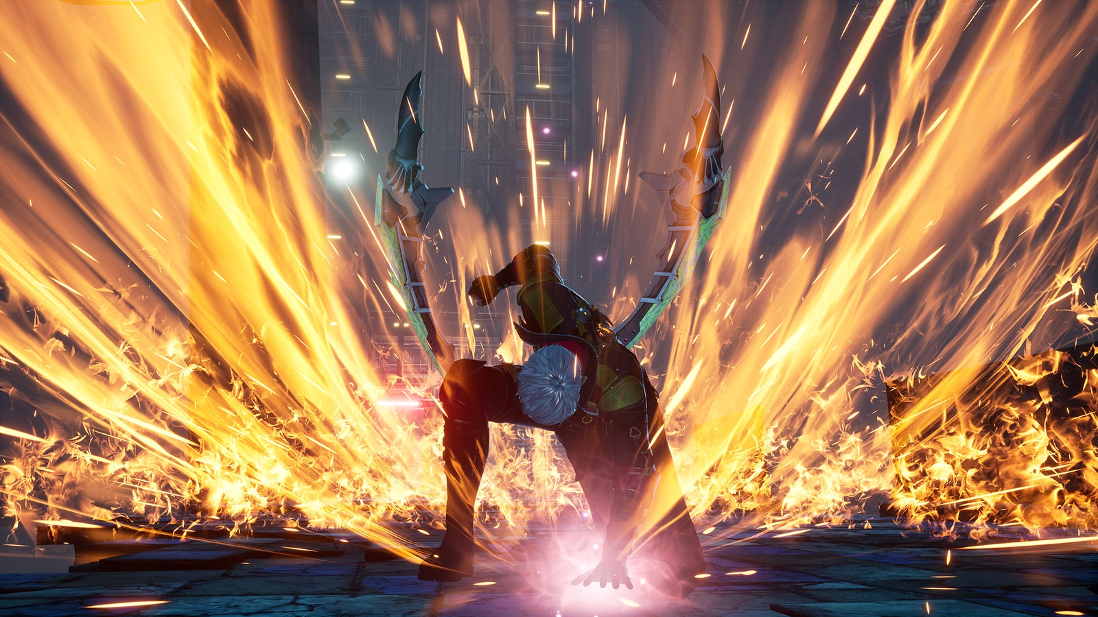 Epic battle scene from Code Vein II showcases intense action and fiery effects, highlighting the game