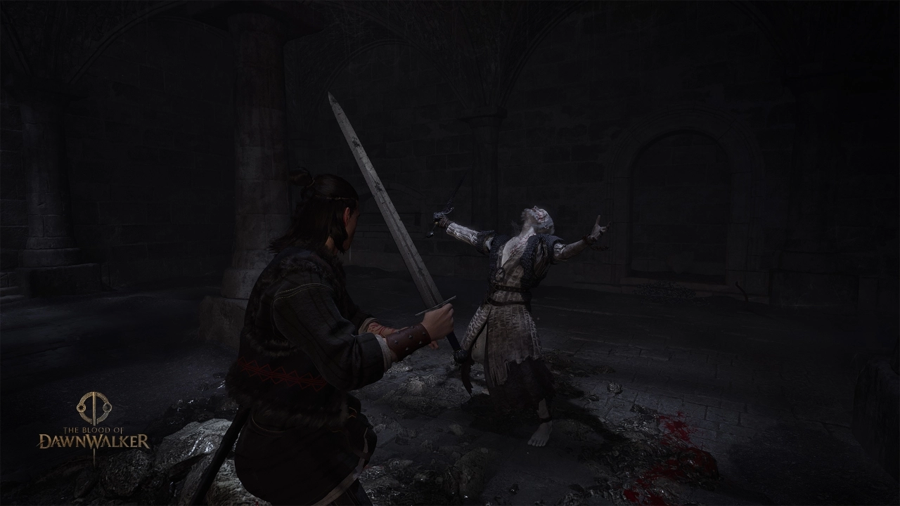 A young man confronts ancient powers in the dark realm of *The Blood of Dawnwalker*, guided by orchestral music.