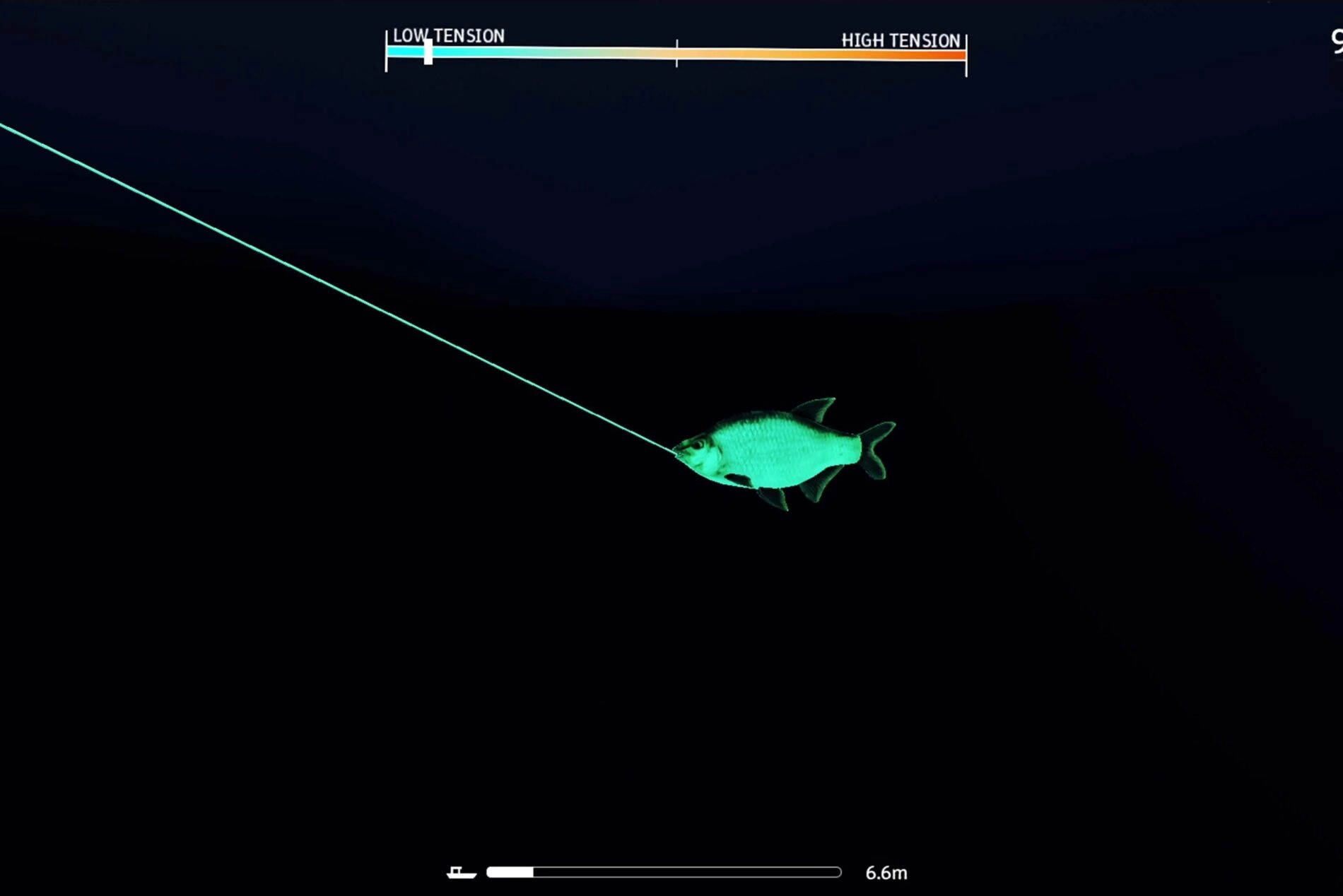 A fish hooked in a dark sea, highlighting tension and pressure, symbolizing the theme of debt and obligation.