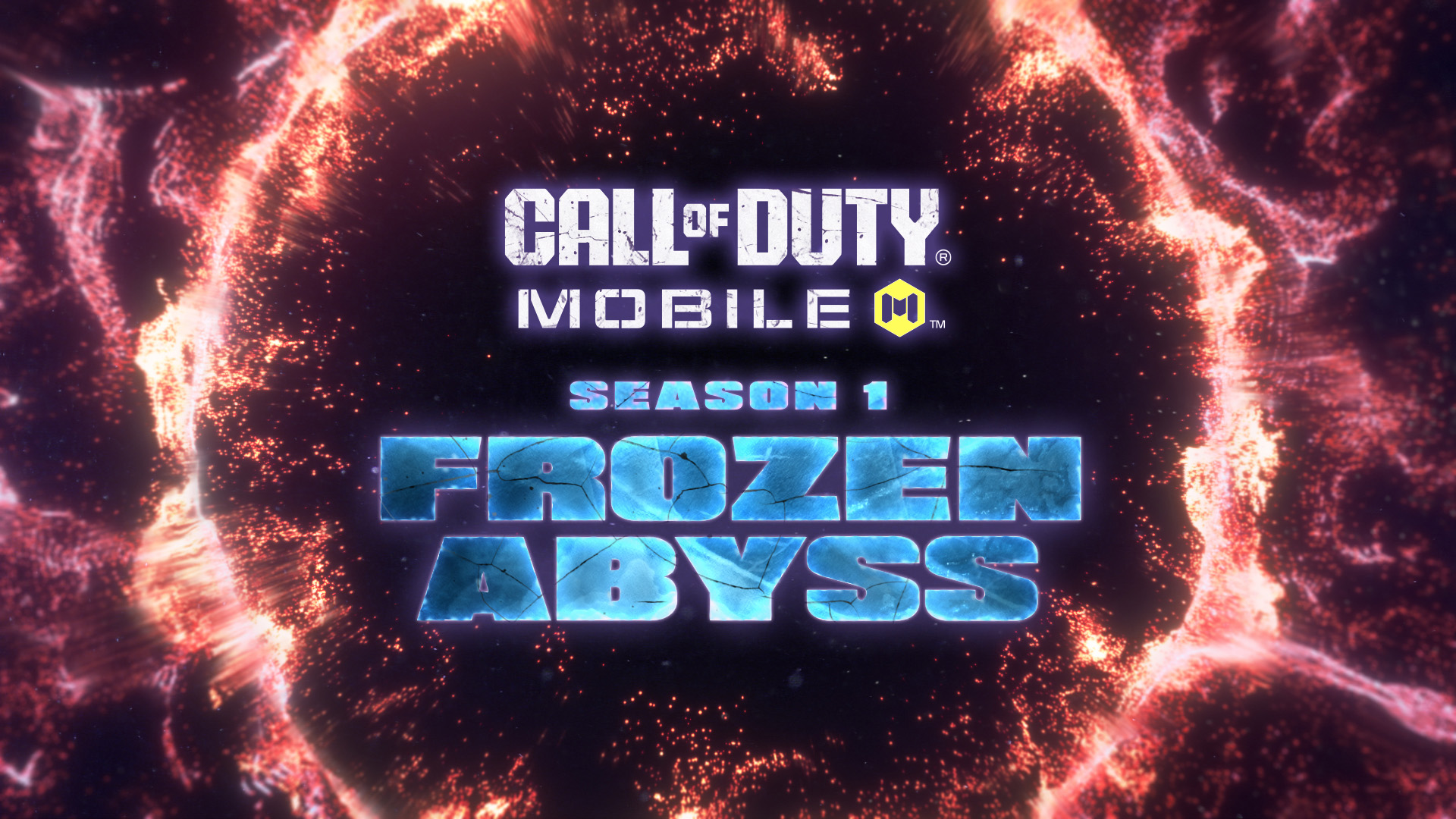 Call of Duty: Mobile Season 1 Frozen Abyss logo, featuring vibrant icy graphics and an explosive design for 2026 launch.