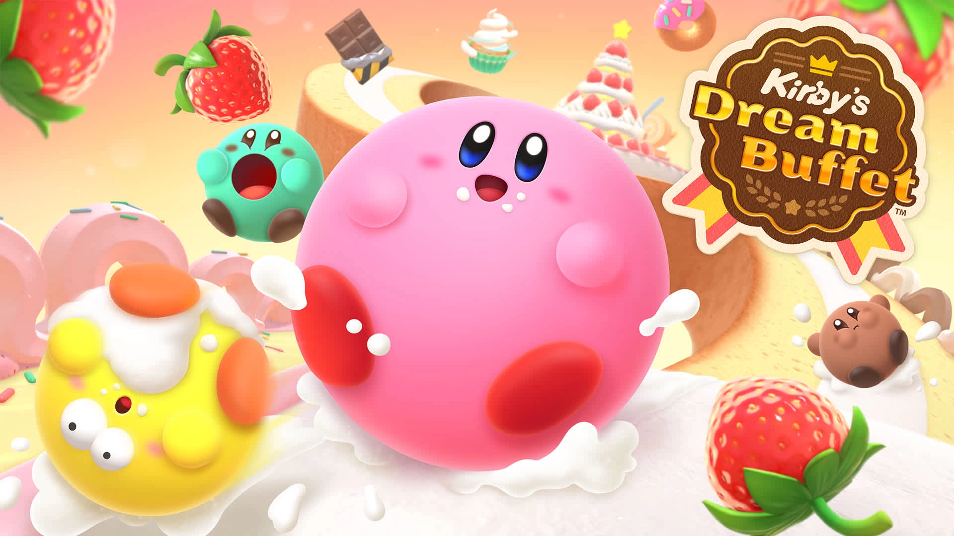 Join Kirby in his tasty adventure in "Kirby