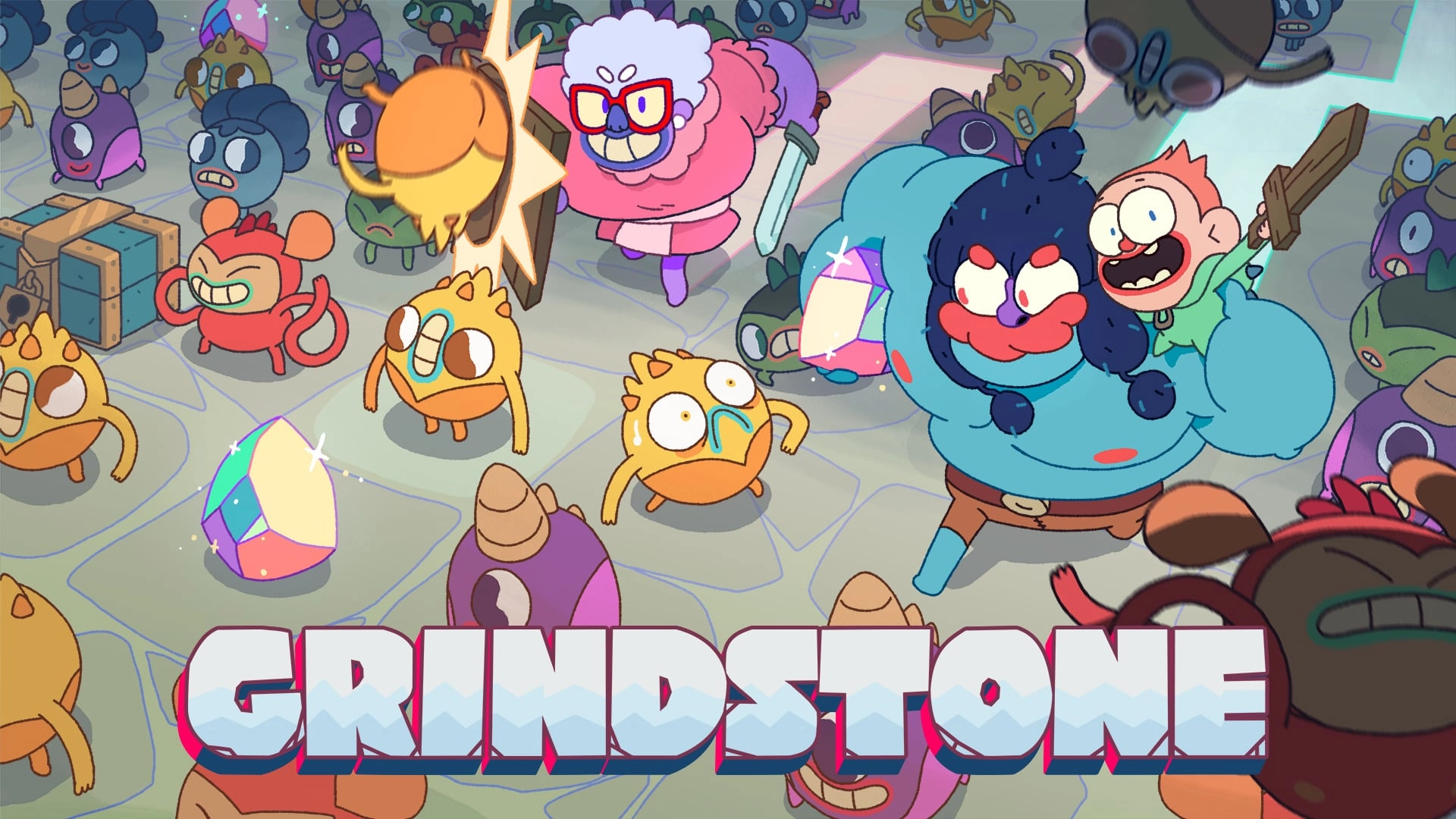 Colorful characters engage in playful action in Grindstone, a fun game featured in our top picks under $30!