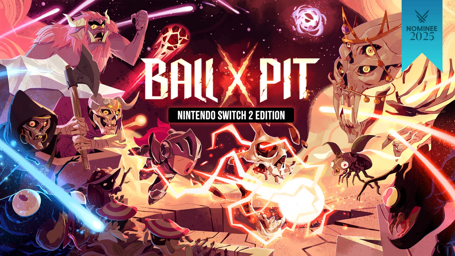 Ball x Pit: Nintendo Switch 2 Edition game cover showcasing vibrant artwork featuring intense action and unique characters.