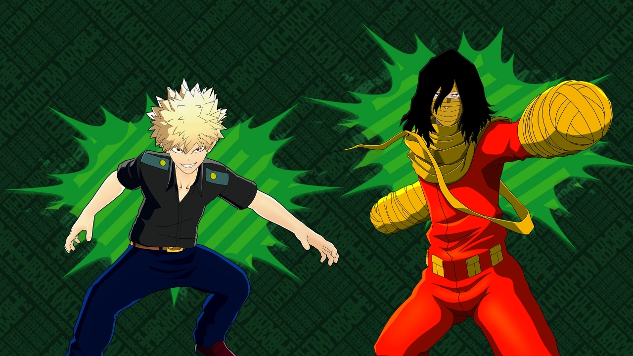 Two animated characters in dynamic poses against a green background, ready for action in Season 15 update