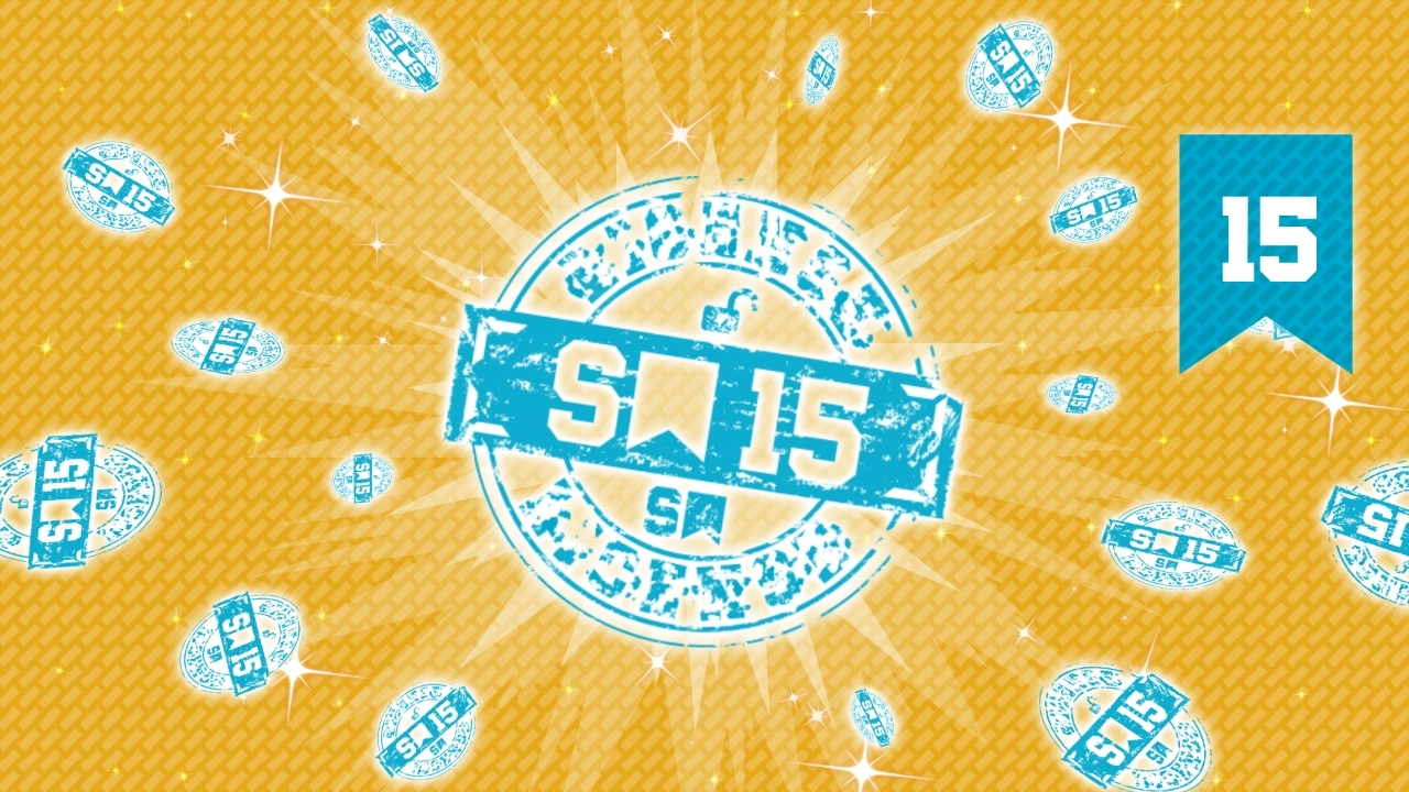 Season 15 logo with vibrant blue and yellow colors, featuring sparkling effects and the number 15 prominently displayed