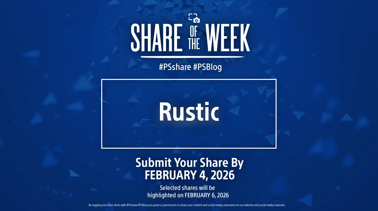 Share of the Week announcement with rustic theme, submission deadline February 4, 2026