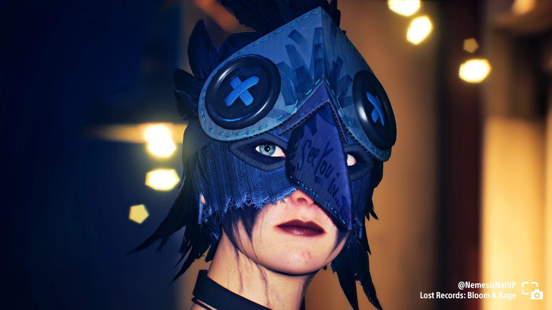 A character in a bird mask from Lost Records: Bloom & Rage, showcasing creative design in gaming photography. #PSshare #PS...