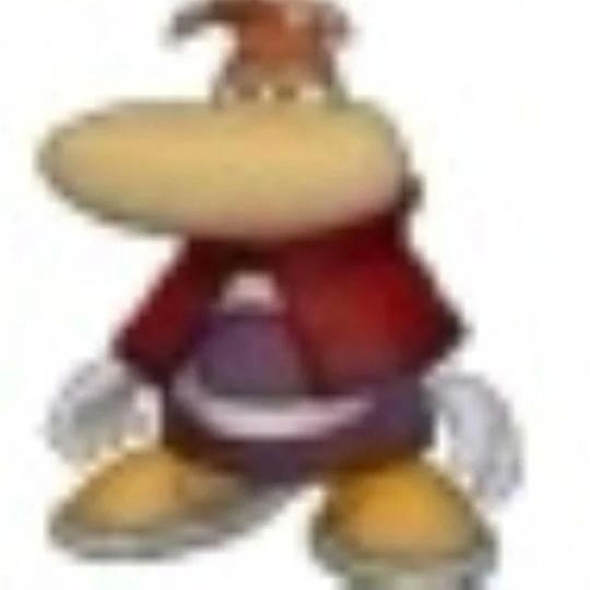 Rayman character in classic outfit, showcasing iconic design from the beloved video game series